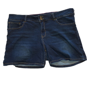 High-Rise Blue Denim Shorts Size 18+